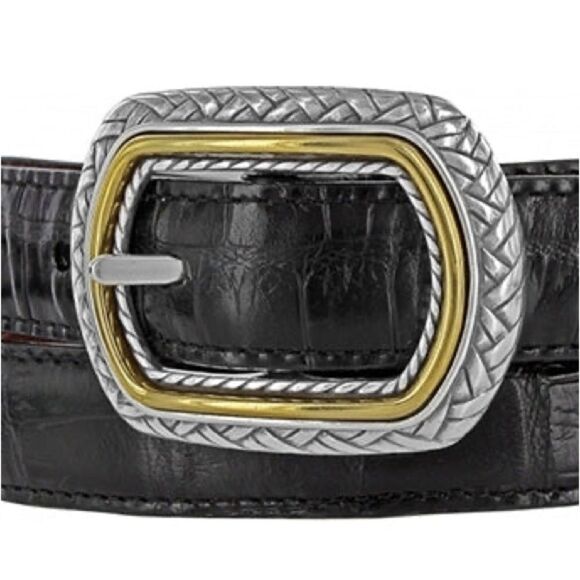 Brighton Vintage Black and Brown Leather Reversible Belt Size L/34 - Picture 7 of 10